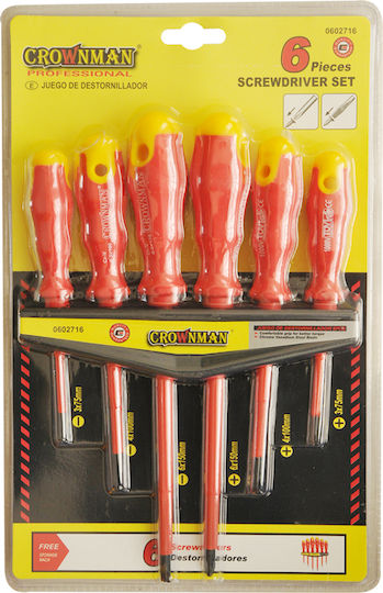 Set of 6 Electrician Cr-V Magnetic Screwdrivers