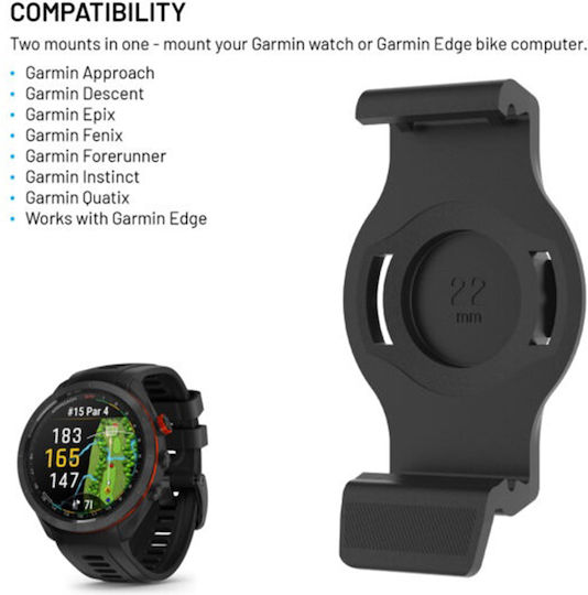 Fixed Bike Holder Dock Garmin 22mm Gramin Edge Computer Mounting Elastic Bands Black Fixdfg-22-bk