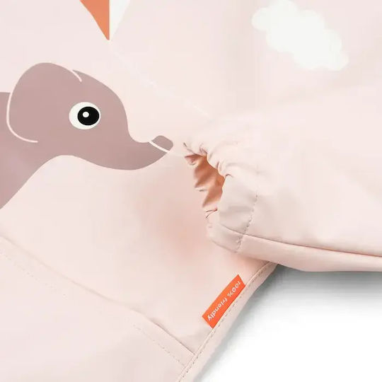 Done by Deer Waterproof Coverall Fabric with Button, Pocket & Sleeves Pink
