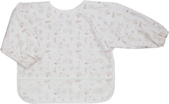 Trois Kilos Sept Waterproof Coverall Fabric with Lace Band, Pocket & Sleeves White for 6 m+