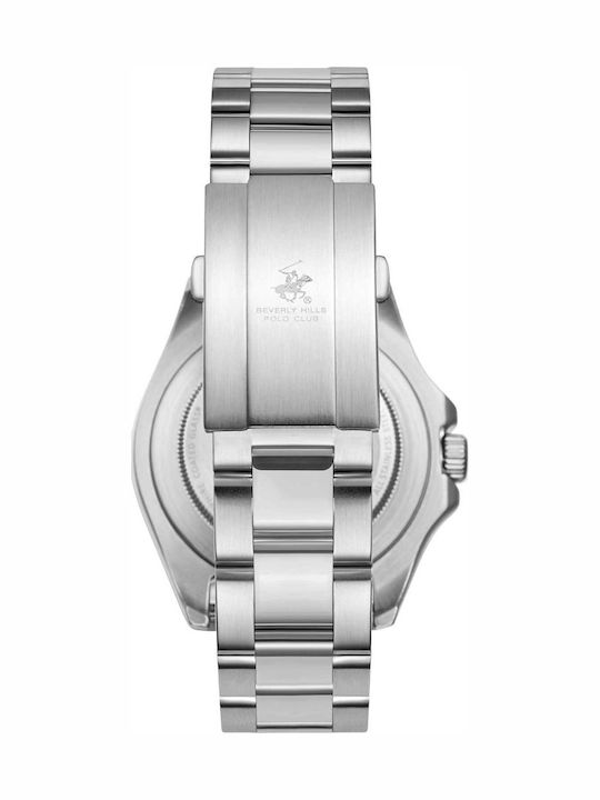 Beverly Hills Polo Club Men's Watch Battery with Silver Metal Bracelet