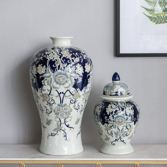 Interni Oggi Blue Porcelain Vase 24x24xH45cm Interni Oggi Blue Porcelain Vase 24x24xH45cm