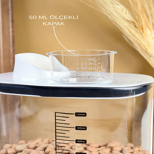 Femmit Food Storage Container 1300ml with Airtight Lid & Dispenser – BPA Free Transparent & White