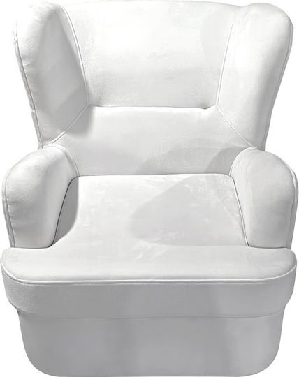 Regalo Velvet Armchair White 75x88x85cm