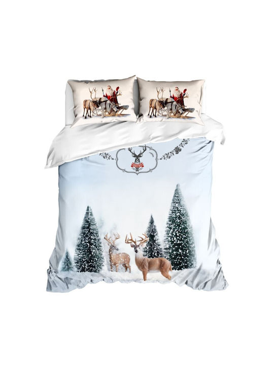 Lenjerii Deosebite Set Husă de Pilotă Bumbac Dublă cu 2 Fețe de Pernă & 1 Cearsaf 200x220 Deer