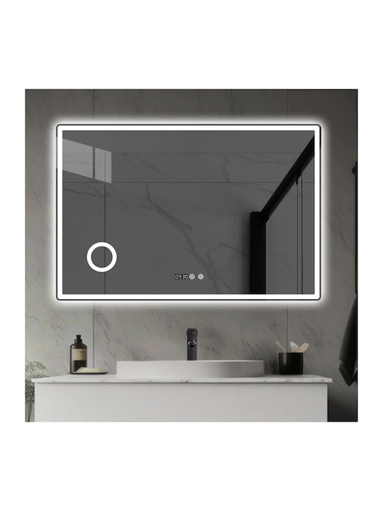 Futura Увеличаващ Правоъгълена Банско Огледало LED Touch 100x80см