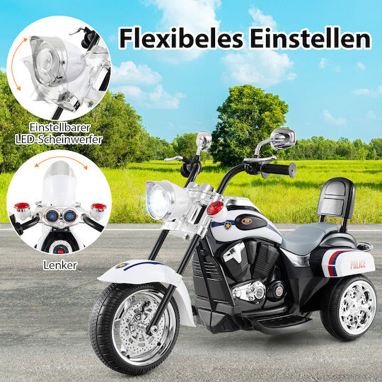 Kids Motorbike Inspired Electric 6 Volt White