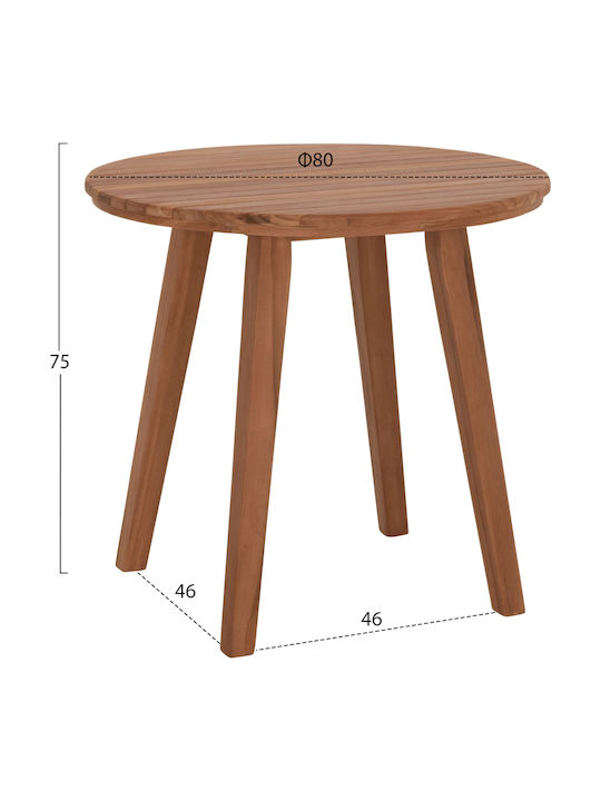 Dante Round Table Dining Room from Solid Wood Teak 46x46x75cm