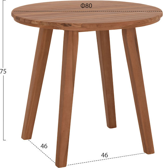 Dante Στρογγυλό Τραπεζαρίας Teak 46x46x75εκ. Dante Στρογγυλό Τραπεζαρίας Teak 46x46x75εκ.