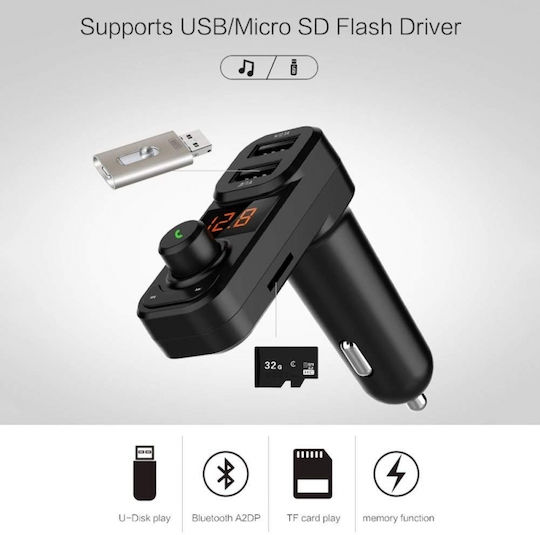 Pyramid FM Transmitter Αυτοκινήτου με Bluetooth / MicroSD / USB / AUX
