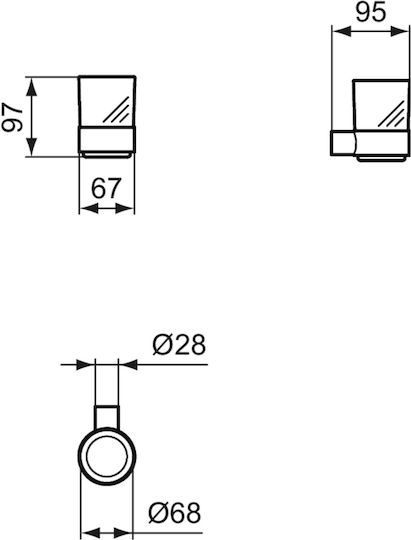 Ideal Standard Conca Επιτοίχια Ποτηροθήκη Γκρι