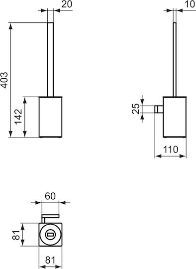 Ideal Standard Metallisch Badezimmer Toilettenbürste Silber