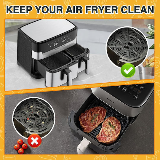 Set 28 Accesorii Philips Dual Basket Airfryer Seria 3000/5000 6l/3l Tăvi din Silicon Suporturi din Oțel Inoxidabil Multicolor