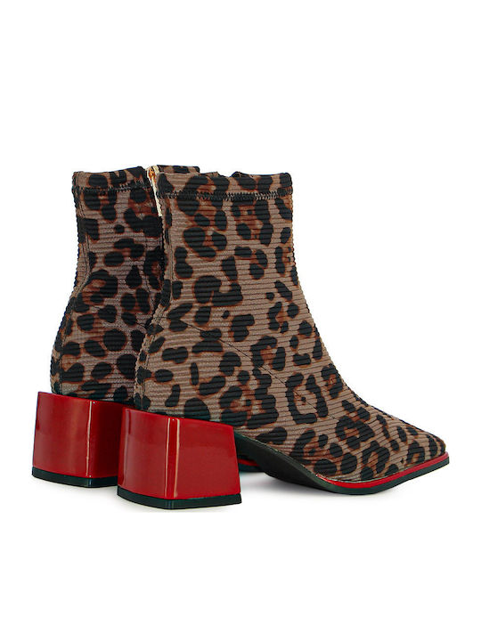 Women's Ankle Boots with Medium Heel Brown