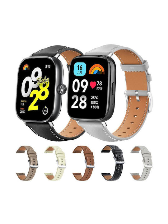Δερμάτινο Λουράκι Shark Fine Grain Xiaomi Smart Band 9 Pro Redmi Watch 5 20mm Κρεμώδες Λευκό Δερμάτινο Λουράκι Shark Fine Grain Xiaomi Smart Band 9 Pro Redmi Watch 5 20mm Κρεμώδες Λευκό