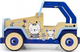 Milly Mally Explorer Cat and Mouse Baby Walker for 12+ Months Light Blue