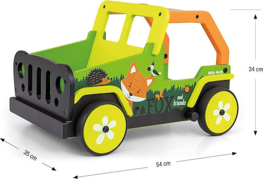 Milly Mally Explorer Fox and Friends Baby Walker for 12+ Months Green