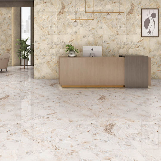 LV Granito Floor Interior Gloss Porcelain Tile 120x60cm White