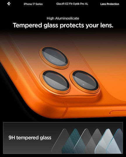 Spigen Glas.tr Optik Pro Camera Protection Tempered Glass Orange for the iPhone 17 Pro