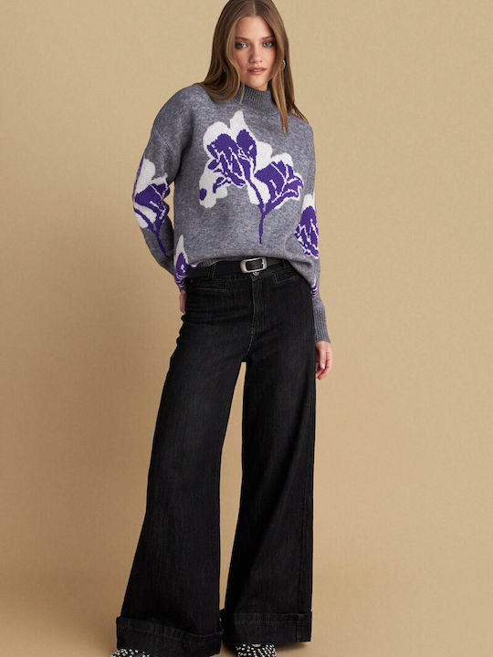 Damen Pullover Blumen Multicolour