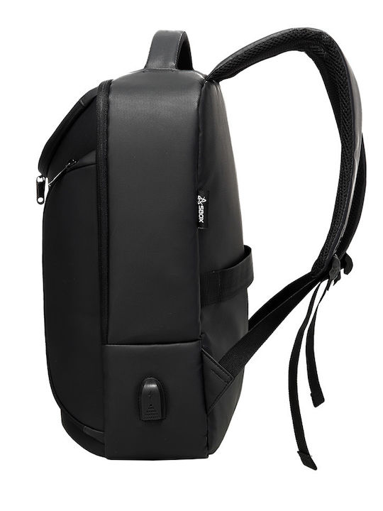 Sbox Αδιάβροχη Τσάντα Πλάτης για Laptop με Θύρα USB σε Μαύρο χρώμα NSS-2453