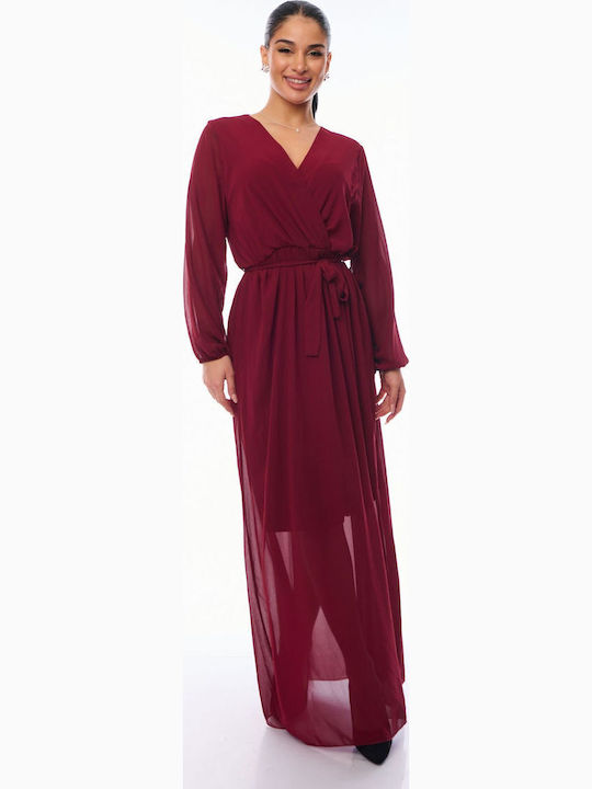 Maxi Dress Wrap Burgundy