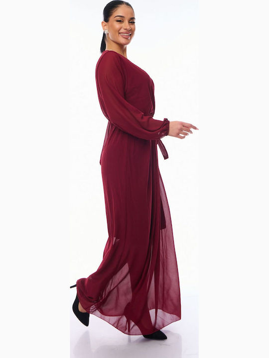 Maxi Dress Wrap Burgundy