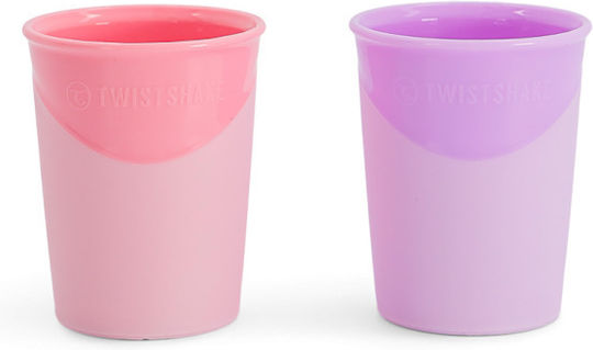 Twistshake Παιδικά Ποτηράκια από Πλαστικό Ροζ 2τμχ 170ml για 6m+