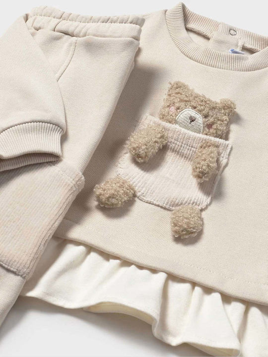 Kids Sweatpants Set Ecru 2pcs