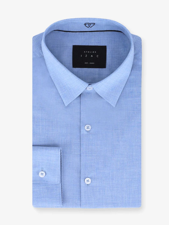 Long-sleeved Cotton Shirt Light Blue