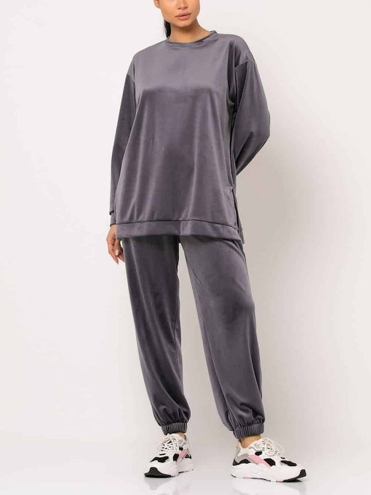 Jogginganzug Samt Blueberry
