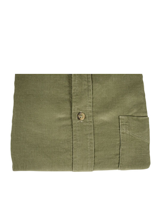 Long-sleeved Corduroy Shirt Green