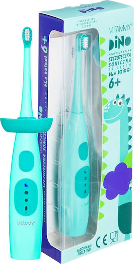 Vitammy Dino Children's Electric Toothbrush with Chronograph for 6+ Years Turquoise
