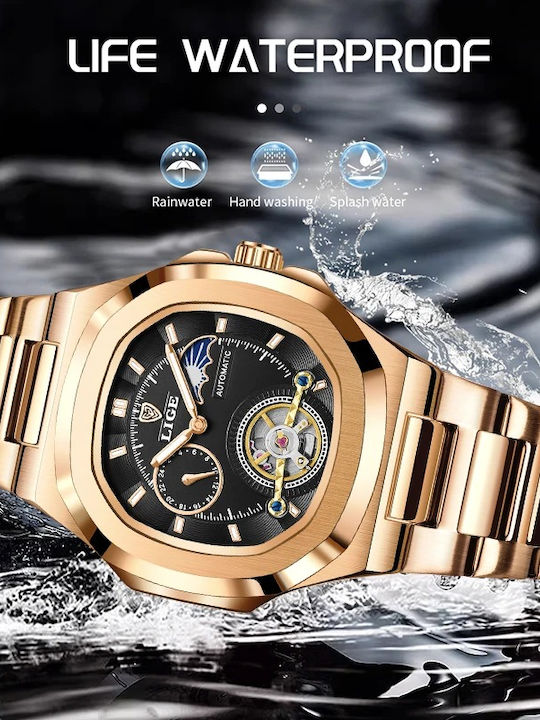 Lige Uhr Automatik mit Metallarmband