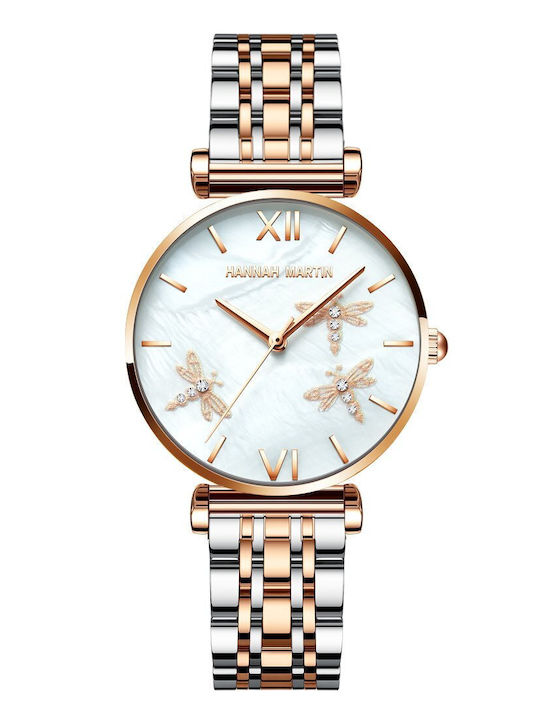Hannah Martin Ceas de Damă cu Rose Gold Brățară Metalică