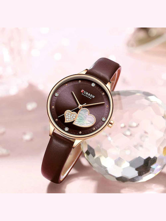 Curren Дамски Часовник 33mm Кварцов с Кафява Кожа Каишка