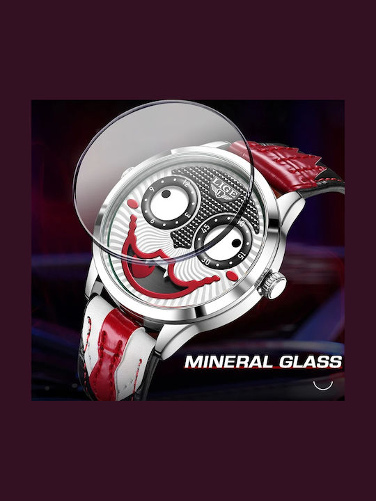Lige Damen Uhr mit Rot Lederarmband