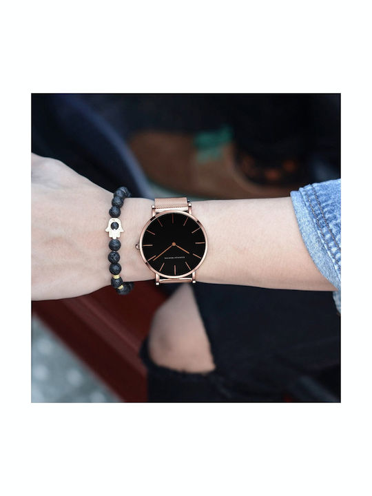 Hannah Martin Ceas de Damă cu Rose Gold Brățară Metalică