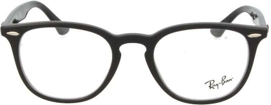 Unisex Ray-ban Rx7159 2000 Eyeglass Frames Round Plastic Black 50mm