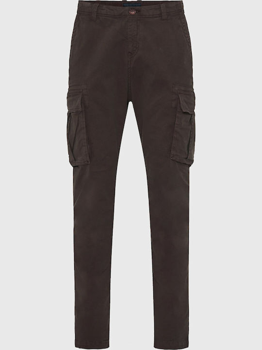Trousers Cargo Elastic in Regular Fit Brown