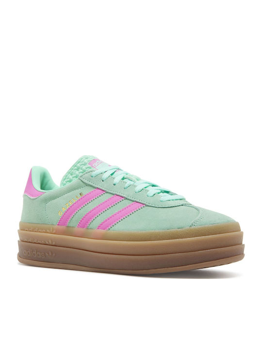 adidas Gazelle Bold Flatforms Sneakers Pulse Mint / Screaming Pink / Gum M2 adidas Gazelle Bold Flatforms Sneakers Pulse Mint / Screaming Pink / Gum M2