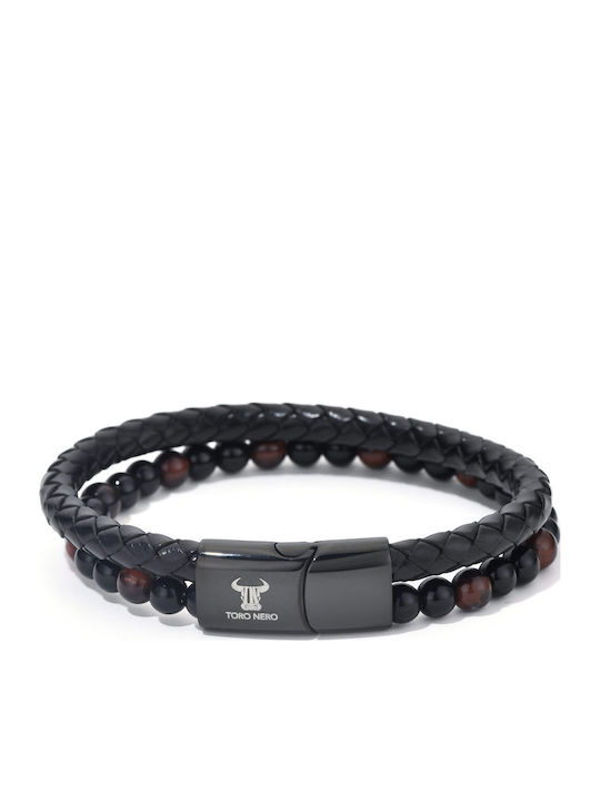 Toro Nero Brățară Pentru Bărbați Din Piele 21cm