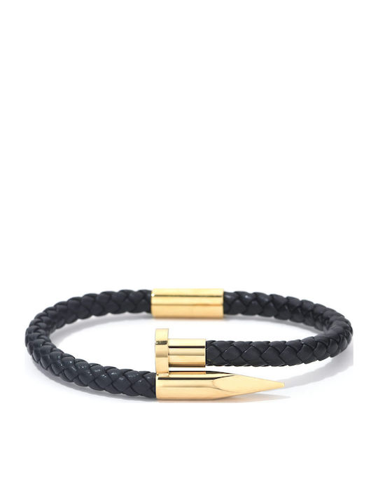 Toro Nero Men's Leather Bracelet 21cm