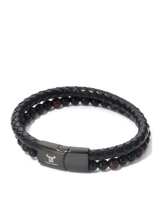 Toro Nero Brățară Pentru Bărbați Din Piele 21cm