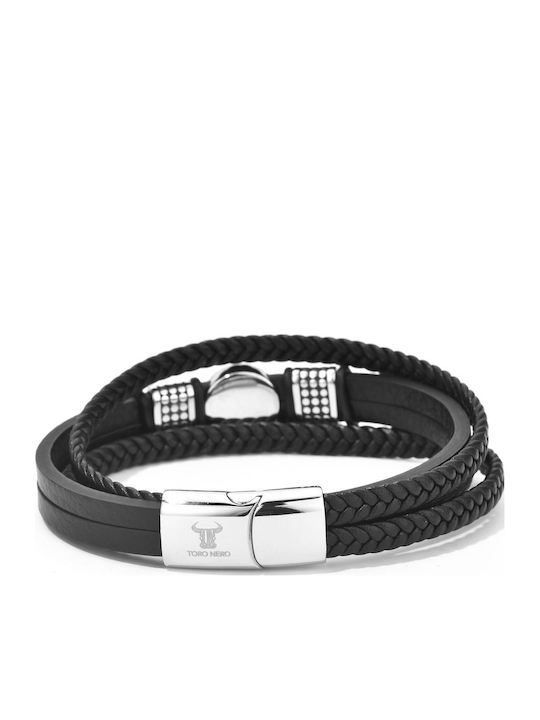 Toro Nero Brățară Pentru Bărbați Din Piele 21cm