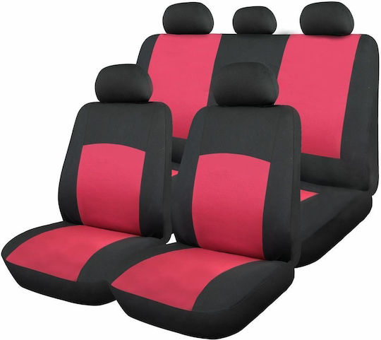 Set Huse Auto 9buc Poliester Roșu