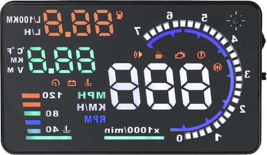 Pyramid Car Dashboard OBD2, Head Up Display, Speedometer, RPM Counter and Water Temperature Digital Instrument