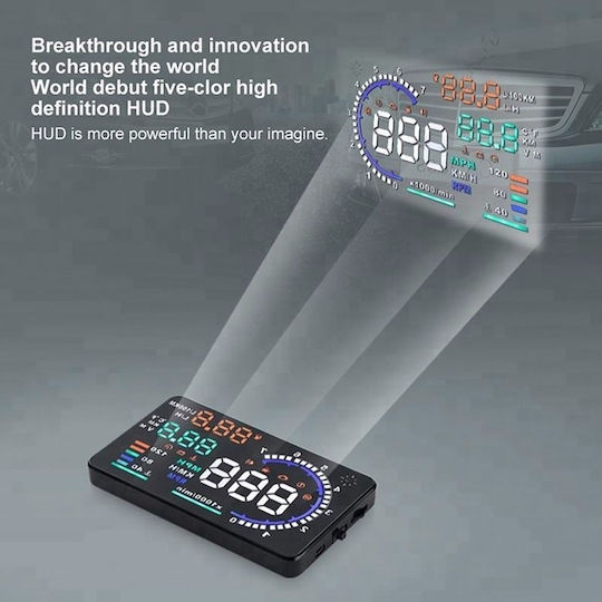 Pyramid Car Dashboard OBD2, Head Up Display, Speedometer, RPM Counter and Water Temperature Digital Instrument