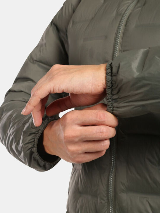 Jachetă Dama Pentru Drumeții Waterproof Verde Închis
