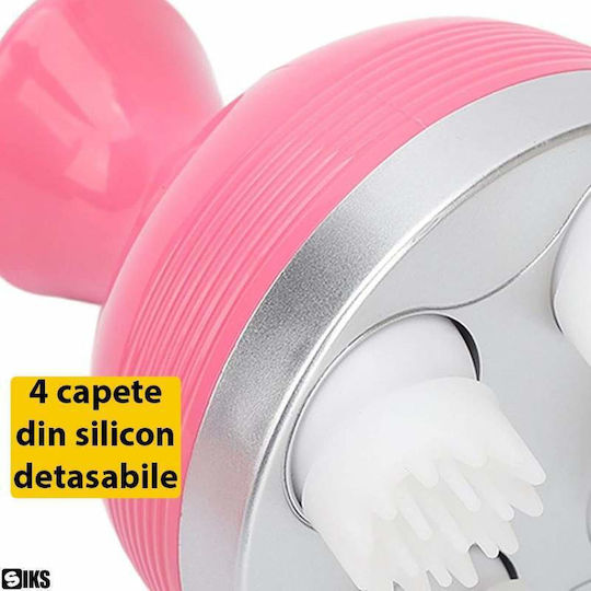 Siks Dispozitiv Electric Inteligent Masaj pentru Scalp Relaxare a Scalpului Reducerea Stresului 4 Capete din Silicon Încărcare Usb Suport Wireless 2 Viteze 2 Moduri de Operare Rezistent la Apă Roz